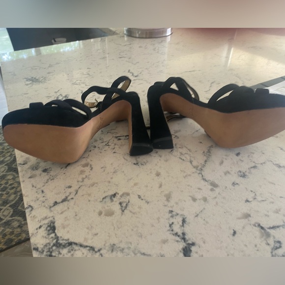Black suede Sam Edelman heels. - Picture 2 of 4